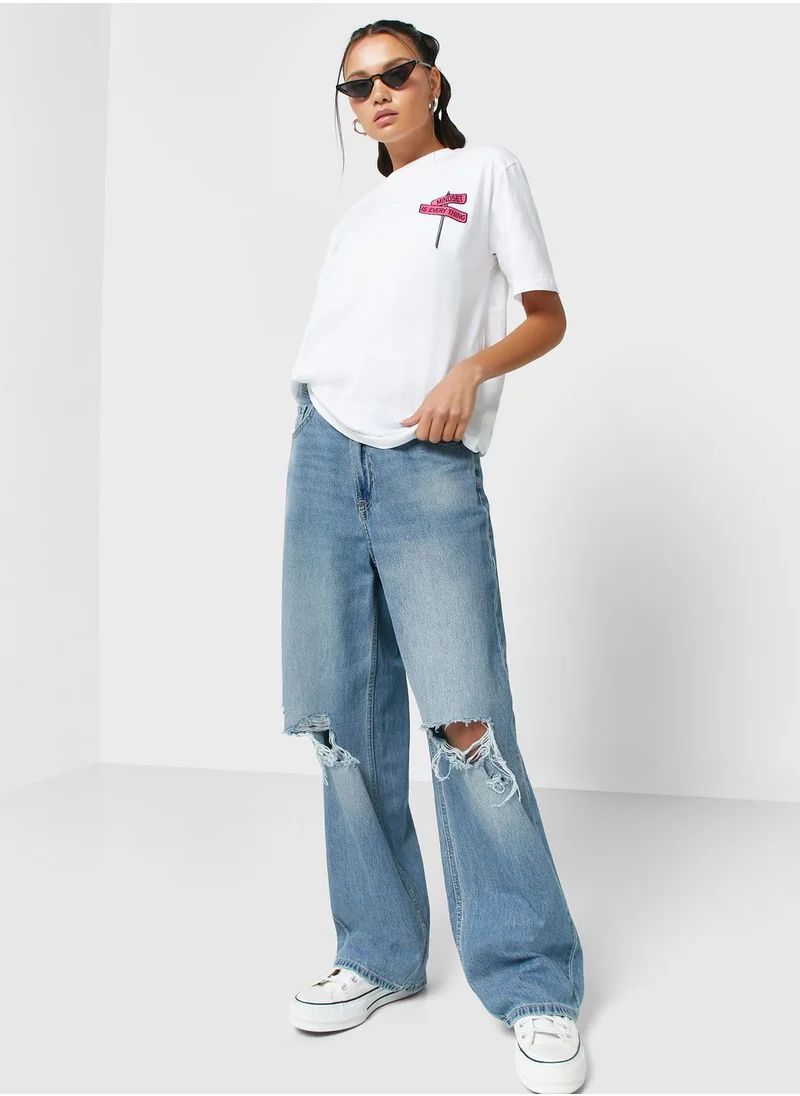 Ginger Oversized Tee With Drop Shoulder