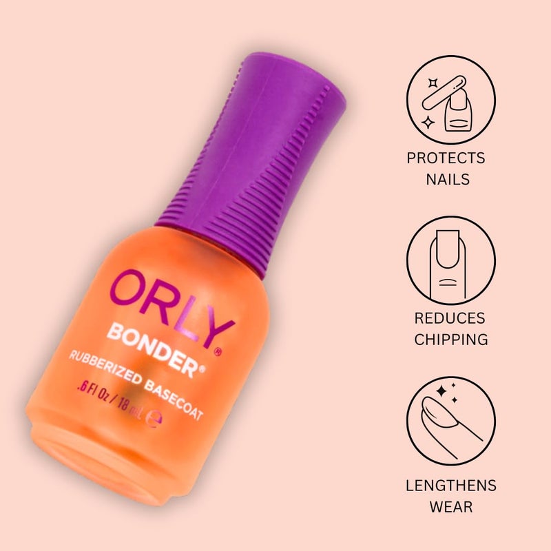 Orly Bonder | Nail Polish Base Coat | Rubberized Basecoat for Long-Lasting Manicures & Pedicures | Non-Toxic | 0.6 fl oz - Image 5