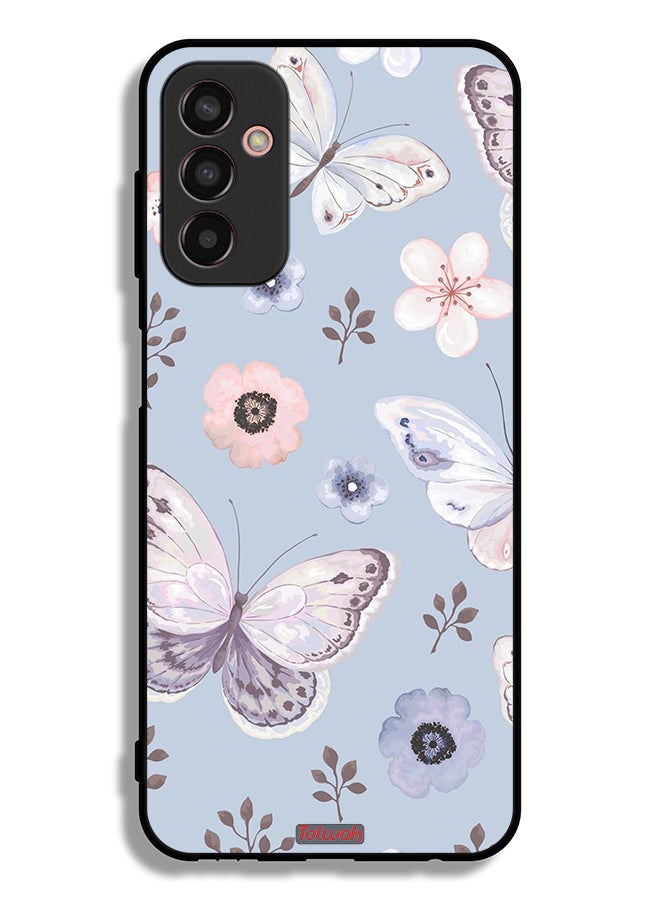 Tolwak Samsung Galaxy F13 Protective Case Cover Butterflies And Flowers - Image 2