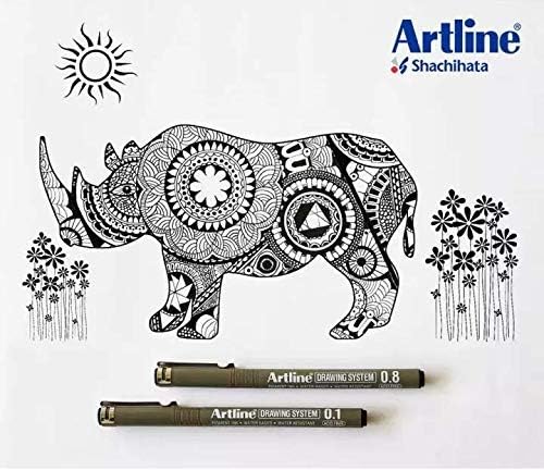 Artline Drawing System Fineliner Pen | Acid Free Pen | Water Based Ink | Technical Drawing Pens For Drafting, Illustrating, Graphic Design,Mandala Art | Set Of 9 Fineliner Pen + 1 Free Pen - Image 3
