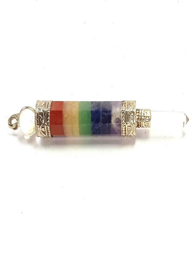 CA AGATE Seven chakra Pencil crystal Point Pendant Necklace Healing Crystal Gemstone Jewelry - Image 2