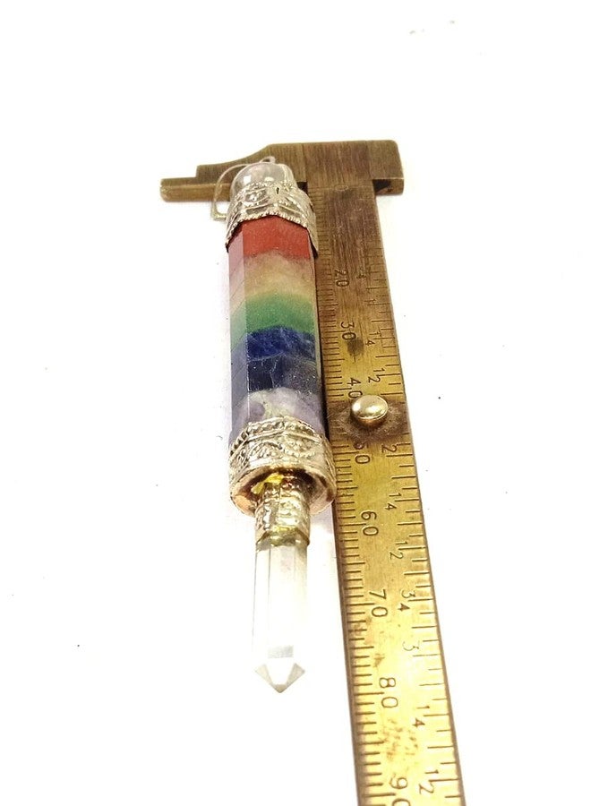 CA AGATE Seven chakra Pencil crystal Point Pendant Necklace Healing Crystal Gemstone Jewelry - Image 4