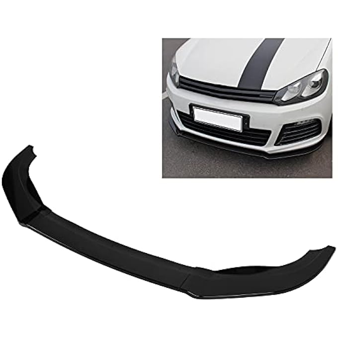 Keenso Front Bumper Splitter, 3Sections ABS Front Bumper Splitter Lip Stable Replacement for MK6 R R20 20092013 (Glossy Black) - Image 2