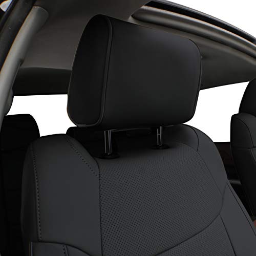 EKR Custom Fit Full Set Car Seat Covers for Select Toyota Tundra 2022 2023 2024 - Leatherette (Black) - Image 2