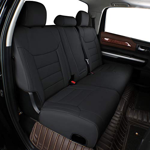 EKR Custom Fit Full Set Car Seat Covers for Select Toyota Tundra 2022 2023 2024 - Leatherette (Black) - Image 4