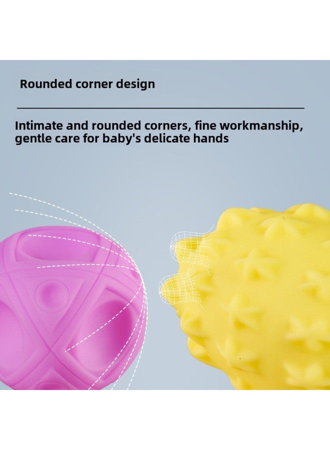 Custom Plus LOGO Vinyl Hand Ball Baby Toy Baby Touch Can Bite Soft Rubber Ball Custom-Color:4 Pack Random-Mesh Bag - Image 4