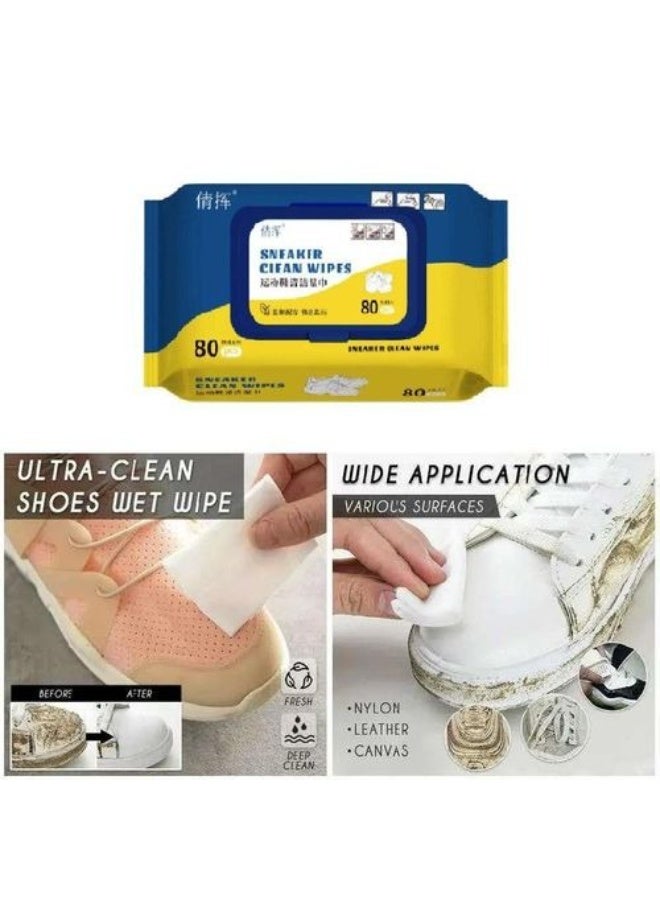 مناديل مبللة لتنظيف الاحذية ساعة واحدة - 80 منديل ، وايبس لتنظيف الاحذية الرياضية، منظف لازالة البقع من الكوتش-230 - Image 5