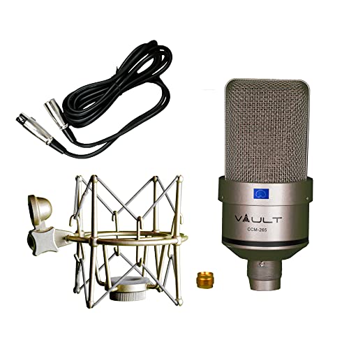 VAULT CCM-265 Condenser Cardioid Microphone with Shock Mount and XLR Cable - Image 1