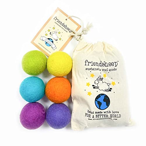 Friendsheep Eco Wool Pet Toy Ball Cat Ferret Small Dog Fair Trade Handmade in Nepal EcoFriendly 100 Wool 6Pack Balls x6 Rainbow Land - Image 2