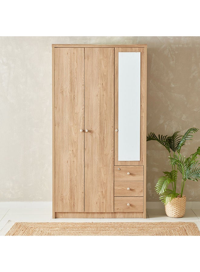 Home Box خزانة ملابس نورديكا بثلاثة أبواب ومرآة و3 أدراج 215.1×115.6×55.8 سم - Image 2