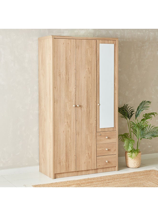 Home Box خزانة ملابس نورديكا بثلاثة أبواب ومرآة و3 أدراج 215.1×115.6×55.8 سم - Image 1