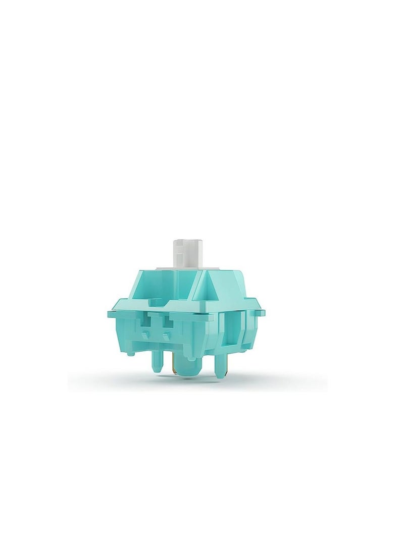 Glorious - Premium: 5 Pin PCB mounted linear switch; Unique light blue polycarbonate top shell with Glorious branding + Nylon PA12 bottom shell; The ultimate premium mechanical keyboard switch - Image 1