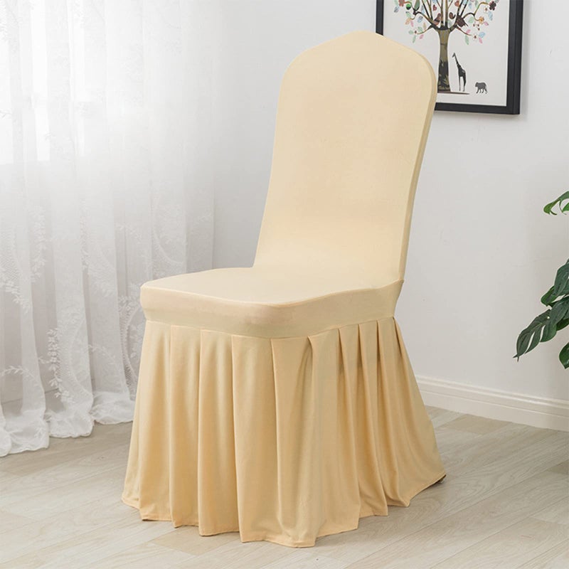 Dimatic Dimatic Dining Room Chair Covers Set of 2  Stretch Parsons Slipcovers with Skirt Super Fit Spandex Chair Seat Protector Cover for Dining Room  Hotel  Ceremony (Champagne) - Image 2