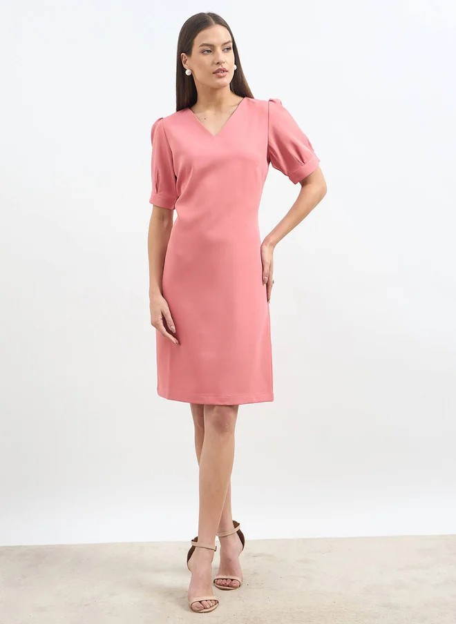 Salt Attire SALT ATTIRE Valiant Women V-Neck Knee Length Shift Dress