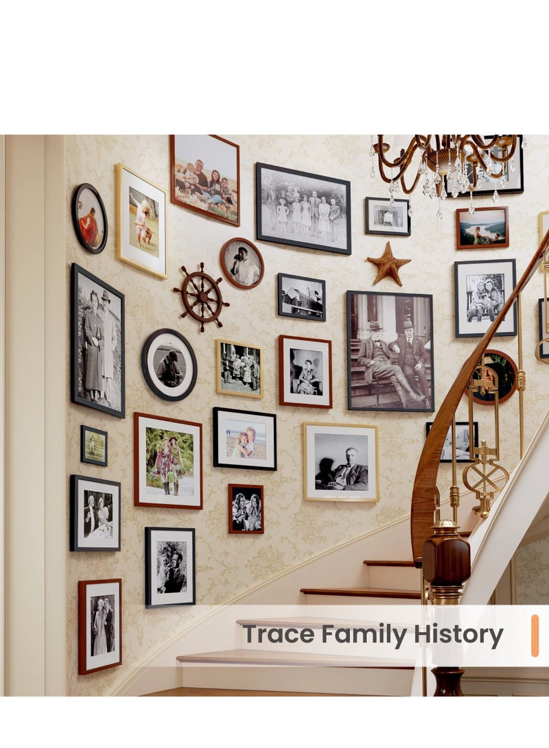 ميكسد مجموعة إطارات الصور ، ما مجموعه 5 ، عرض الصور 8x10 مع حصيرة أو 11x14 بدون حصيرة ، إطار الصورة جدار الشرفة ، أبيض - Image 4