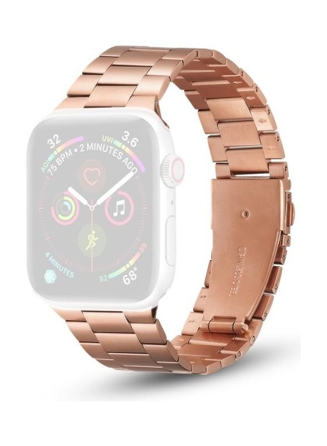 نيبمينينت سوار بديل من الستانلس ستيل لساعة أبل سيريس 7/6/5/4/3/2/1/SEمقاس 38/40/41 مم وردي ذهبي - Image 1
