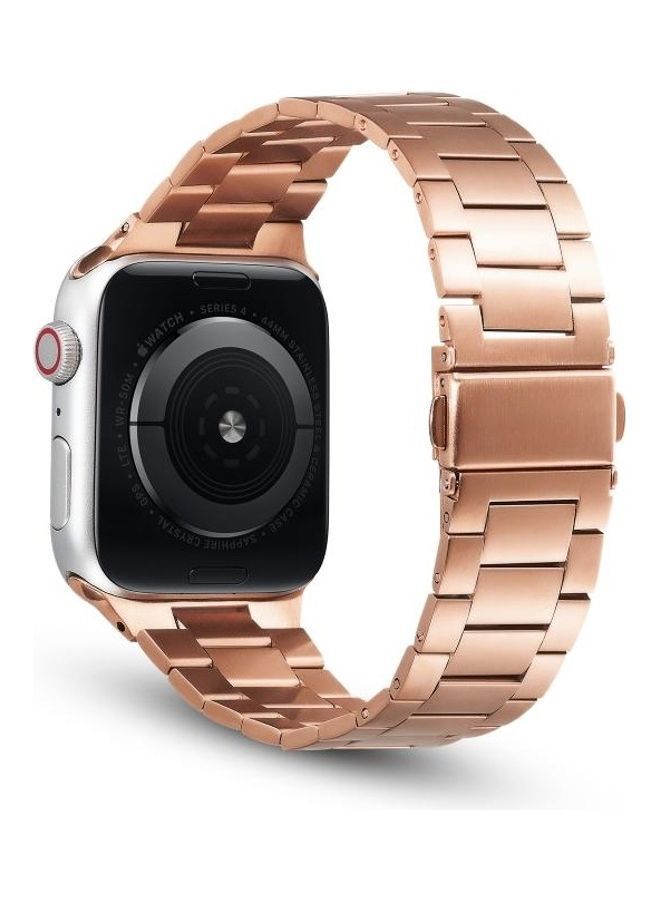 نيبمينينت سوار بديل من الستانلس ستيل لساعة أبل سيريس 7/6/5/4/3/2/1/SEمقاس 38/40/41 مم وردي ذهبي - Image 3