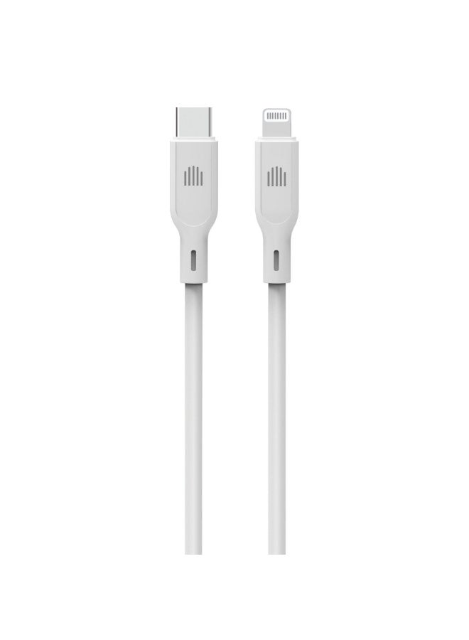 DVICED USB-C to lightning Charging & Data transfer 1.25m silicone cable  - White - Image 1