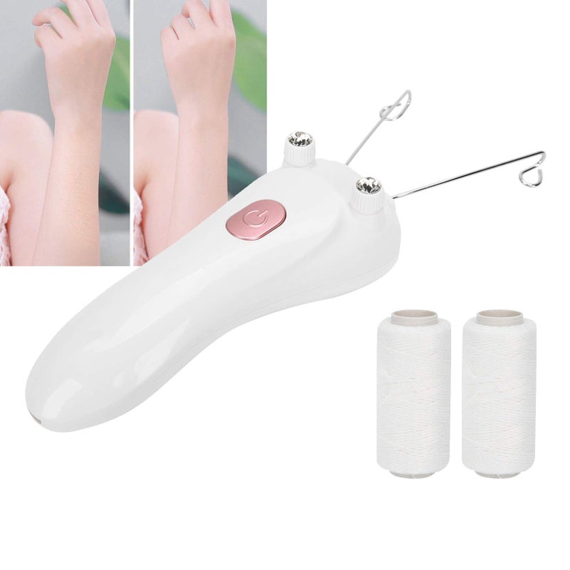 HURRISE Threading Hair Removal Epilator, Electric Physical Threading Body Hair Removal Epilator for Women, USB Hair Removal Machine with 2 Cotton Thread for Remove Eyebrow Lip Chin - Image 3