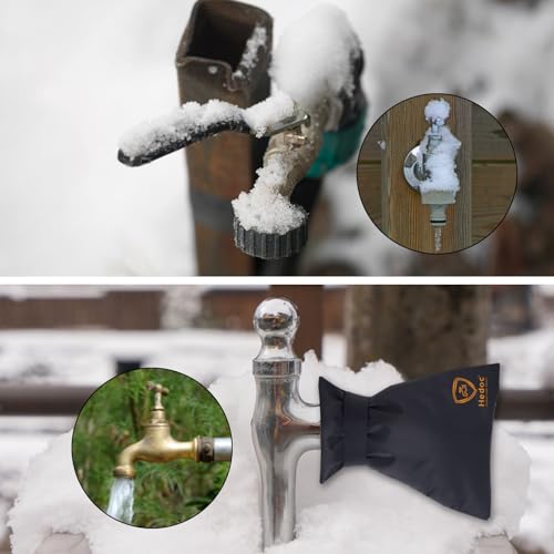 Hedoc Pro Outdoor Faucet Covers for Winter Freeze Protection, 4 Pack 6'' W x 8.2'' H Winter Faucet Insulation Cover Socks, Hose Bib Covers for Winter (Faucet Cover 4 Pack) - Image 5