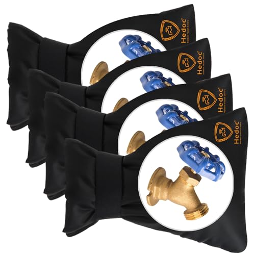 Hedoc Pro Outdoor Faucet Covers for Winter Freeze Protection, 4 Pack 6'' W x 8.2'' H Winter Faucet Insulation Cover Socks, Hose Bib Covers for Winter (Faucet Cover 4 Pack) - Image 1