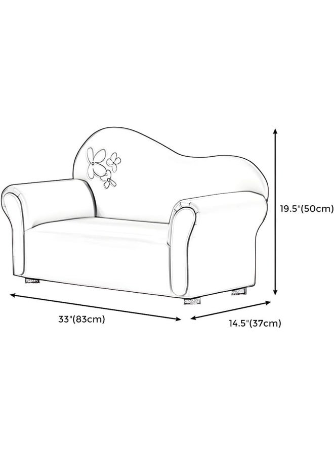 Ripple FURNITURE أريكة أطفال بمقعدين من فلورا هوم، أثاث غرفة المعيشة (أصفر) - Image 2
