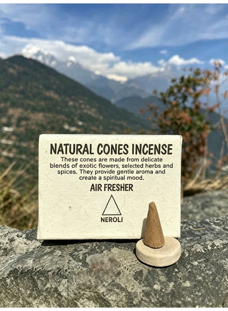 Aromancy Neroli (Bitter Orange) Incense Cones Set, 1 Box Natural Handmade Oud Incense Cones ( about 25pcs ) , Long Lasting Citrus Aroma for Meditation, Prayer, Yoga, Home Fragrance & Relaxation - Image 5