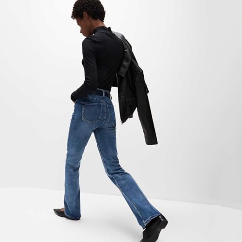 Marks & Spencer Solid Blue Cotton Womens Eva Bootcut Jeans - Image 2