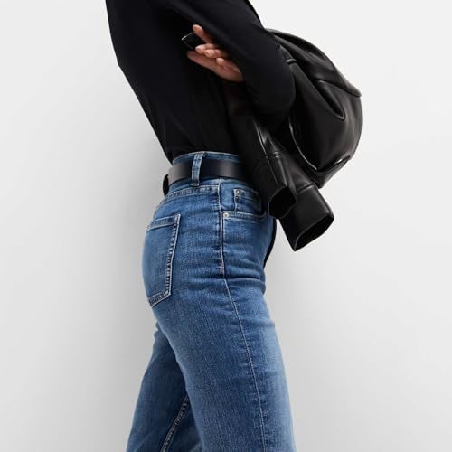 Marks & Spencer Solid Blue Cotton Womens Eva Bootcut Jeans - Image 4