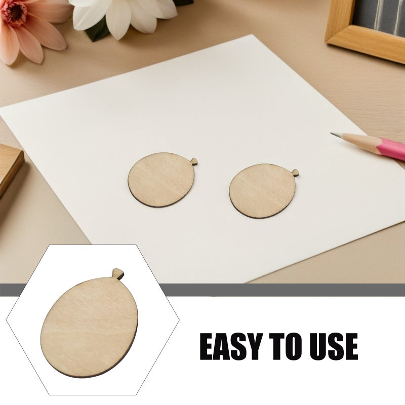 200pcs Mini Balloon Wood Cutouts - Unfinished Wood Round Circles - Blank Discs Pieces Slices - for DIY Projects Wedding Birthday Decorations - Image 3