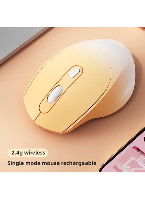 Wireless Mouse Bluetooth Office Silent Silent Charging Unlimited Mouse Girls Cute Laptop External-Specifications:[gradient Yellow] 2.4g Wireless Version★Ergonomic Design★Charging Mute → Free Mouse Pad - Official Standard
