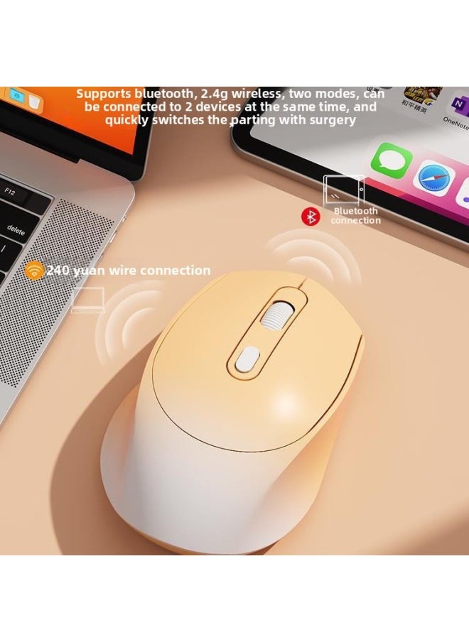 Wireless Mouse Bluetooth Office Silent Silent Charging Unlimited Mouse Girls Cute Laptop External-Specifications:[gradient Yellow] 2.4g Wireless Version★Ergonomic Design★Charging Mute → Free Mouse Pad - Official Standard