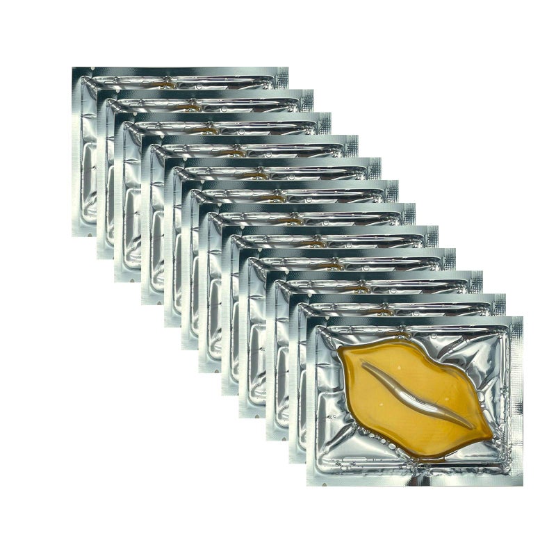 Adofect 30 Pieces Collagen Crystal Gold Lip Care Gel Masks Collagen Crystal Lip Pads Greate For Moisturizing Lips Remove Dead Skin Anti Chapped AntiAging  Plump Your Lips