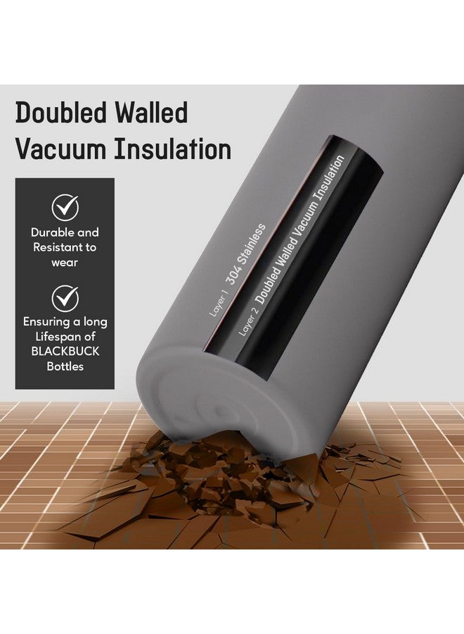 Blackbuck Stainless Steel Vacuum Insulated Water Bottle Flask- 24hr Hot & Cold, 750ml | Easy to Carry, Rust-Proof, Leak-Proof |Ideal for Office, Gym, Hiking, Travel | Free Sipper Cap (Grey) - Image 5