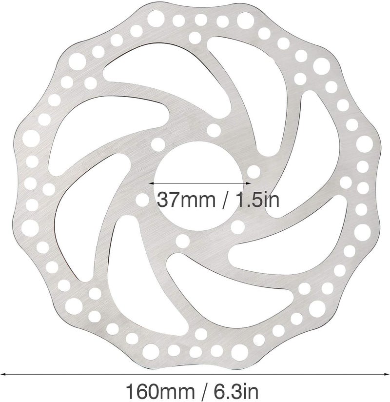 comfrt Disc Brake Rotor, 160MM 37MM Engine Gas Electric Scooter Disc Brake Rotor 6 Bolt Brake Disc Rotor Replacement - Image 3