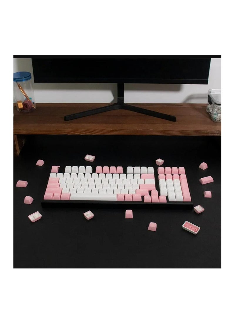 T-WOLF - Wired Gaming Mechanical Keyboard Retro Round Keycaps RGB Backlight 9 Mixed Color Effect En - Image 1