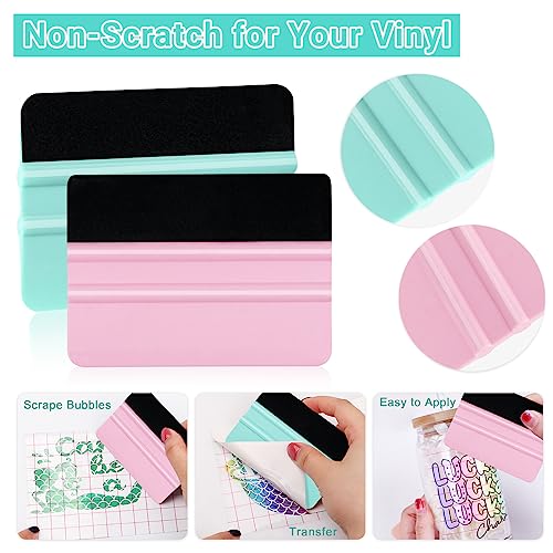 WRAPXPERT Vinyl Squeegee Tool, 2 Pack Felt Squeegee for Vinyl Application - Pink and Teal - Image 2
