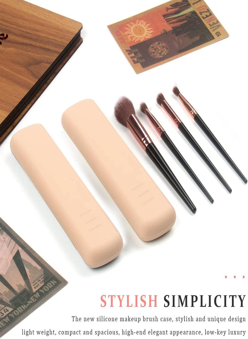 GGOOT Cosmetic Pouch | Small Cosmetic Bag Portable Silicone Brush Holder Magnetic Buckle Design - Stylish Makeup Bag Pouch for Women Girls Makeup Brush Organizer - Image 2