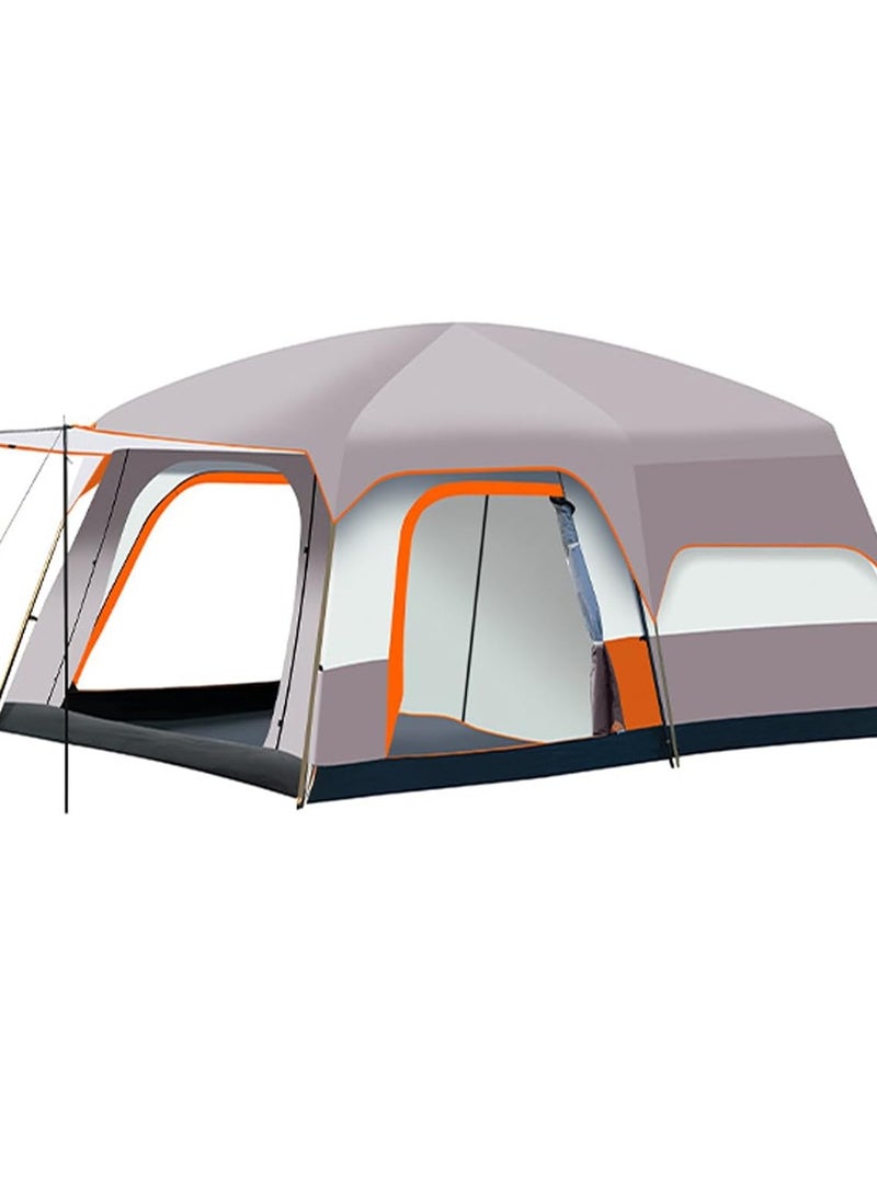DubaiGallery خيمة عائلية كبيرة بغرفتين - خيمة مقاومة للماء - خيمة تخييم، مع أعمدة ألمنيوم، سهلة التركيب في الهواء الطلق، للمشي، والتخييم الفاخر خيمة تخييم خفيفة الوزن - Image 3