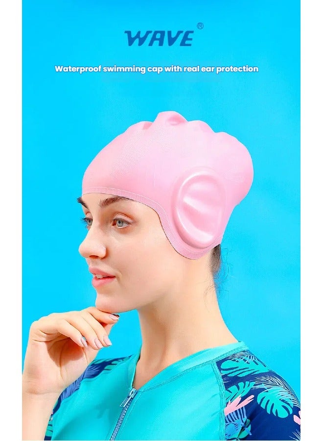 Wave Silicone Swim Cap for Short Hair Women & Men - Comfortable, Non-Slip & Durable Design, Easy to Put On Water-Resistant Swimming Cap for Regular Use - Image 3