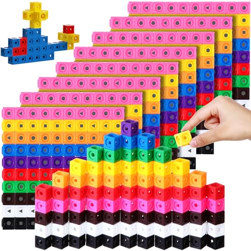 Poen 800 Pcs Linking Cubes for Math Counting Blocks Colorful Manipulatives Cubes Toy Connecting Blocks Education Learning Math Construction Toy for Kids Ages 48 Stem Activity - Image 1