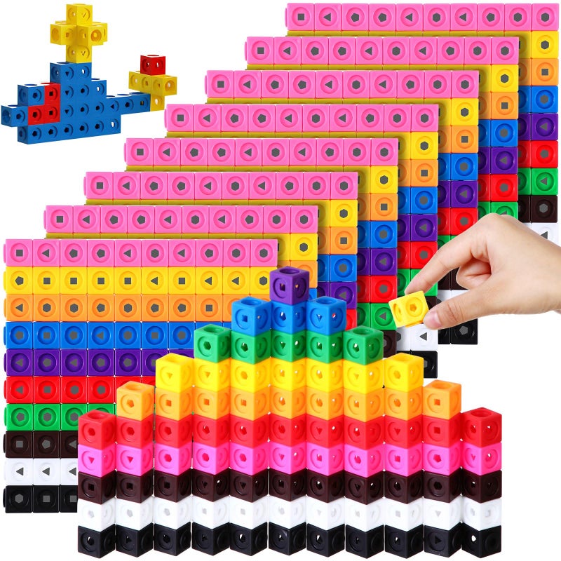 Poen 800 Pcs Linking Cubes for Math Counting Blocks Colorful Manipulatives Cubes Toy Connecting Blocks Education Learning Math Construction Toy for Kids Ages 48 Stem Activity - Image 3