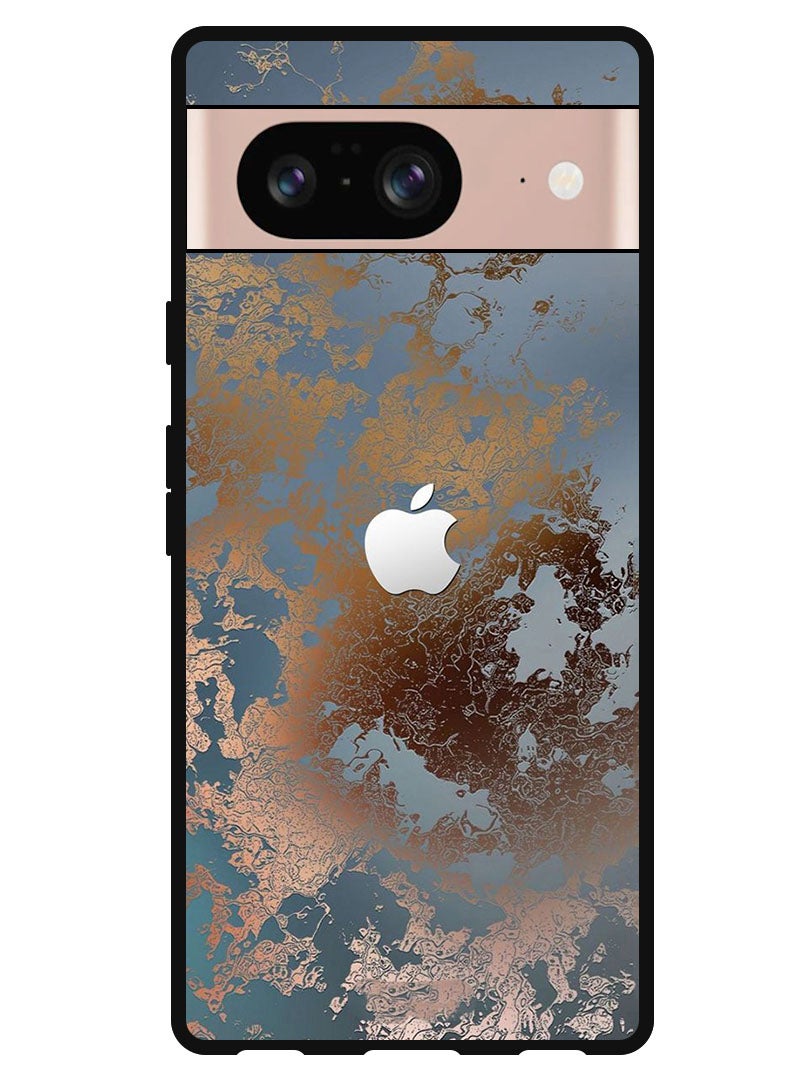 Theodor Protective Case Anti Scratch Shock Proof Bumper Cover For Google Pixel 8 Golden Grey Design - Image 1