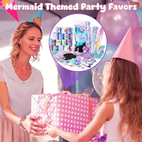 BenLouis 120Pcs Mermaid Party Favors - Little Mermaid Pencils, Stickers, School Stationery Bulk for Kids Birthday Decor, Baby Shower, Candy Goodie Bag Stuffer, Classroom Rewards, Pinata Supplies - Image 5