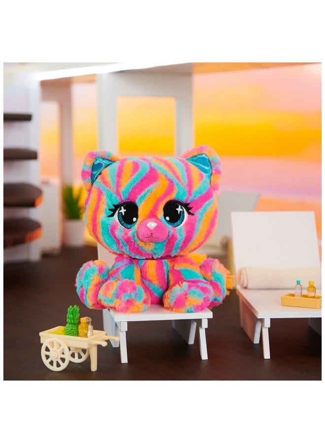 GUND P.Lushes Designer Fashion Pets Emelia Vento Premium Cat Stuffed Animal, Pink and Blue, 6” - Image 5