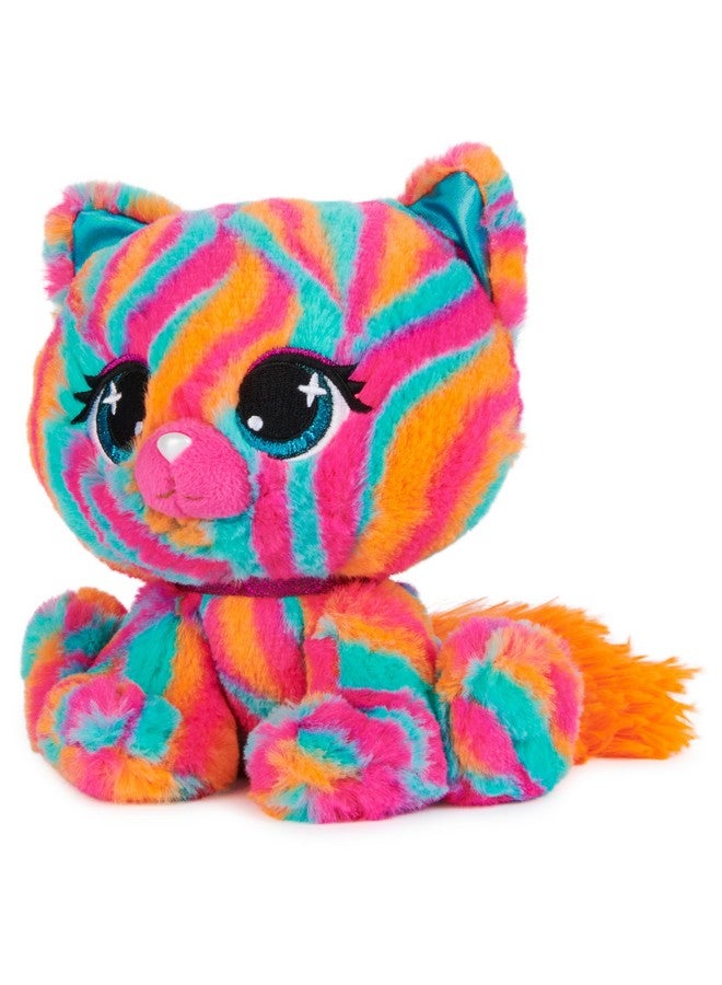 GUND P.Lushes Designer Fashion Pets Emelia Vento Premium Cat Stuffed Animal, Pink and Blue, 6” - Image 3