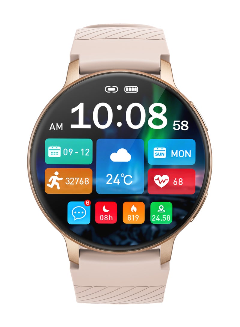 LIGE Elegant Simplicity Smart Watch for Women,1.39 Inch IPS Full Touch Screen Wireless Calling, IP67 Waterproof, Sports Tracker, Health/Heart Rate/Sleep Monitoring Smart Watches,Suitable for Ladies with Silicone Pink Strap,Compatible with iOS and Android Phones - Image 2