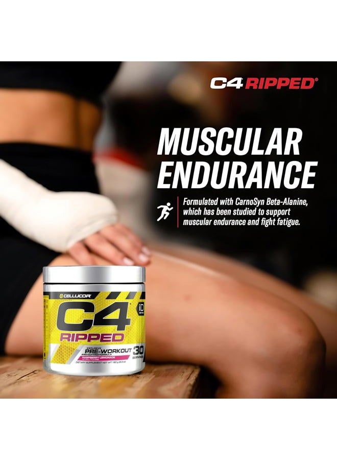 C4 Cellucor C4 Ripped Pre Workout Powder Raspberry Lemonade | Creatine Free + Sugar Free Preworkout Energy Supplement for Men & Women | 150mg Caffeine + Beta Alanine| 30 Servings (Packaging May Vary) - Image 4