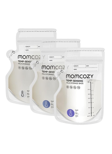 Breast Milk Storage Bag - Double Zipper - Temp Sensor - 8Oz - Pack Of 60