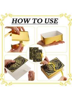 Y&D 50 Pcs Ramadan Eid Mubarak Favor Boxes Eid Mubarak Treat Box Party Favors Square Candy Ramadan Box With Golden Ribbon For Eid Party Decoration Supplies Snack Sugar Chocolate Goodie Toy 2 Styles  - Image 3
